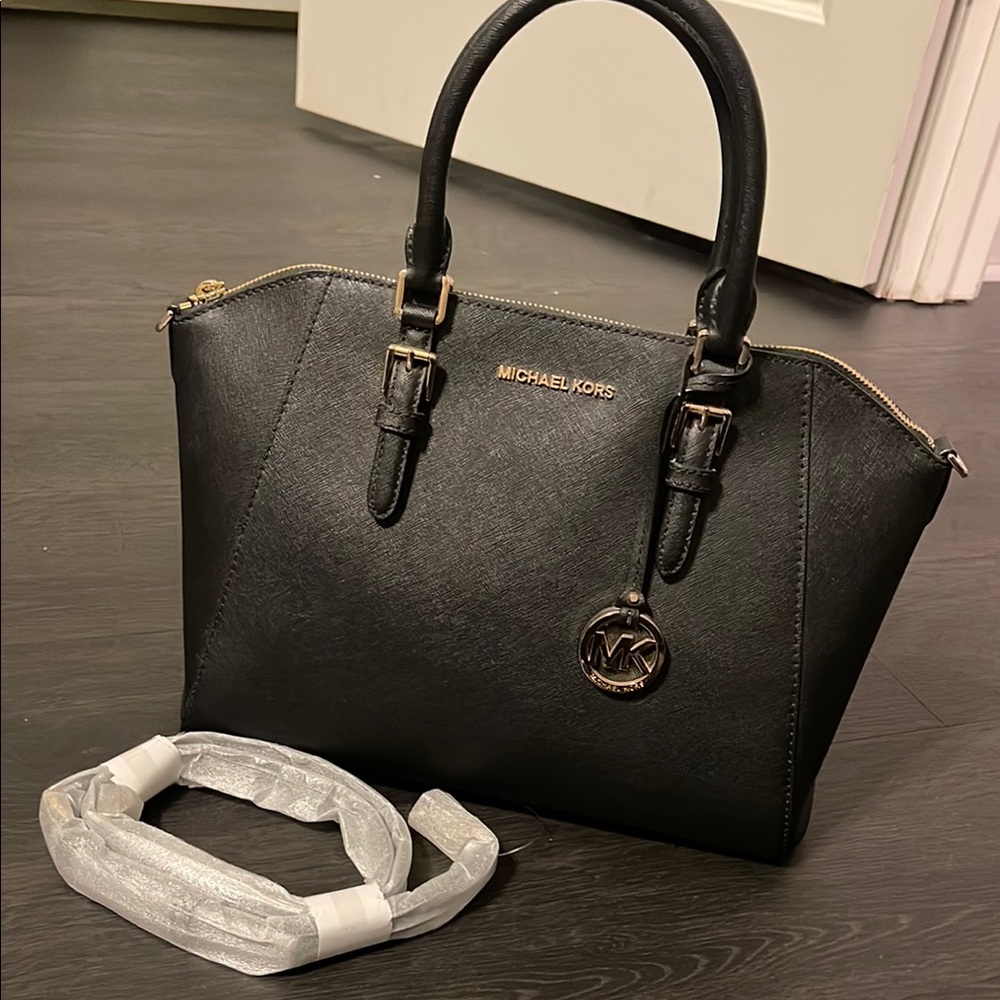 Michael Kors Black Saffiano Leather Satchel